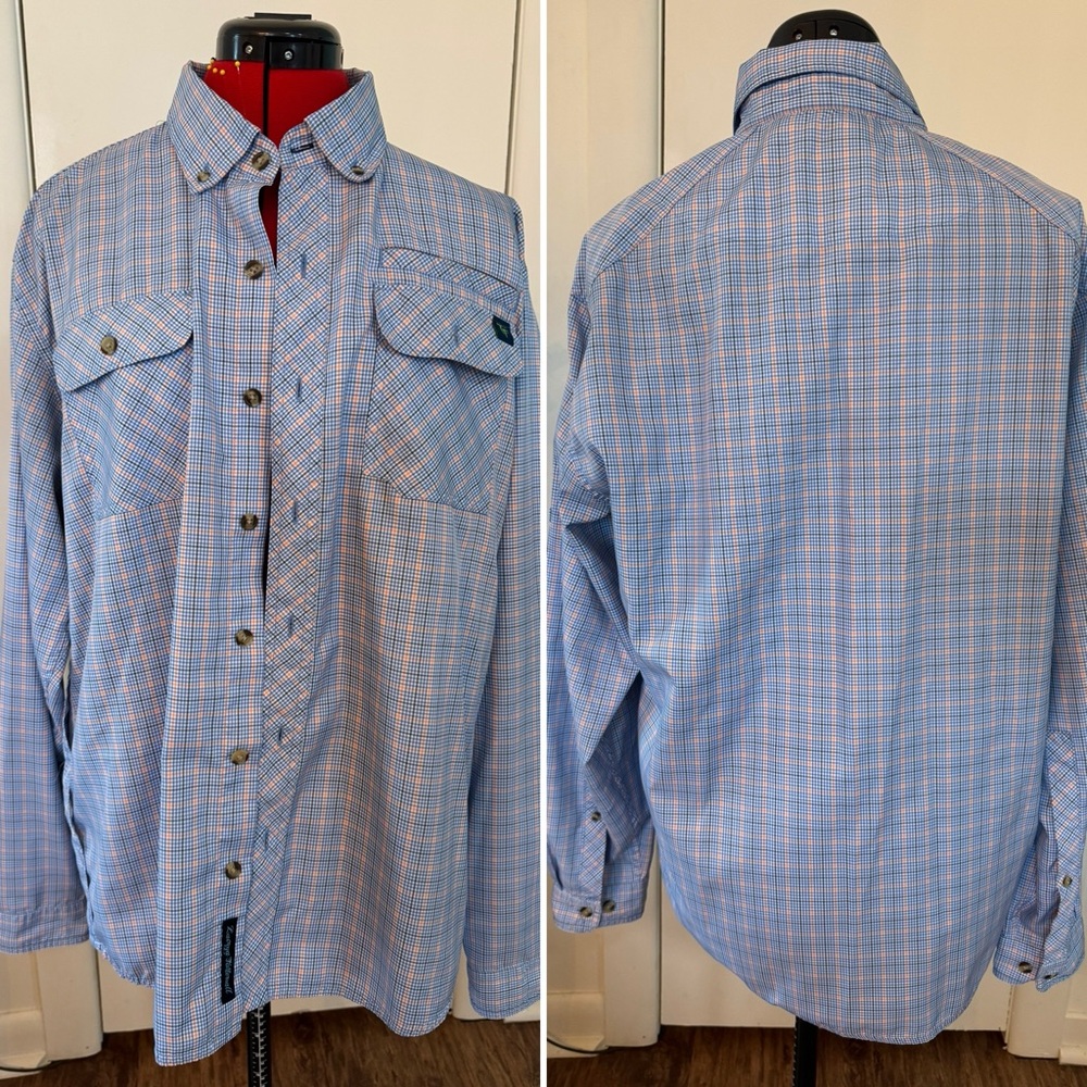 Temple Fork Outfitters, men’s Large Lucaya Tattersall shirt,